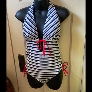 Navy/white swimsuit